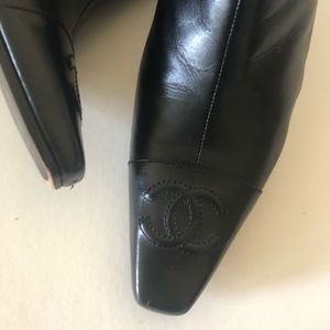 CHANEL Black Lambskin Boots